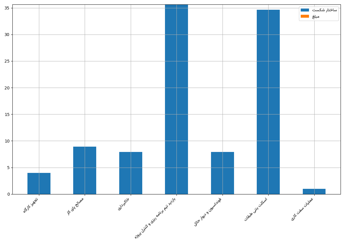 نمودار وزن وظیفه ها